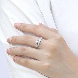 NEW 925 STERLING SILVER DIAMOND HALO RING